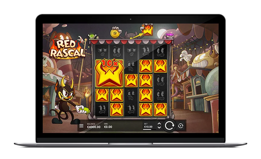 Red Rascal laptop display with a 70x Colossal Wild on the grid